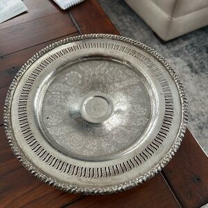 Elegant Silver Plated Pedestal “Rideau Plate”Serving Tray